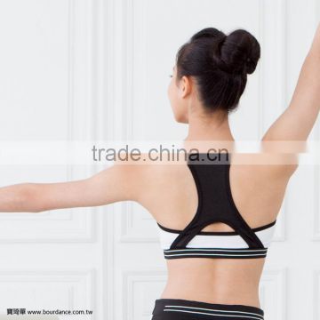 Dance wear two-tone elastic band ladies sports bra