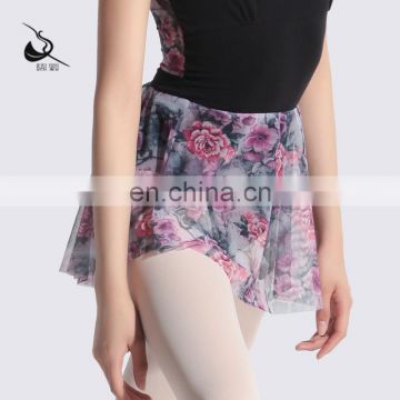 116143001 Mesh Skirt Ballet Floral Printed Skirts