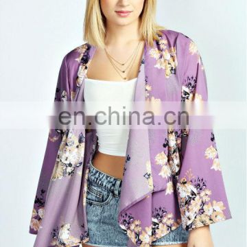 Woven Slinky Printed Kimono jacket/Women new jacket/clothing supplier china/wholesale apparel model cp-350
