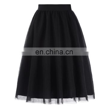 Kate Kasin Womens 3 Layers A-line Soft Tulle Netting Prom Party Wedding Black Skirt KK000311-1