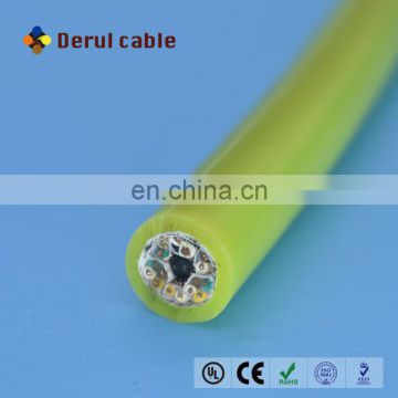 PUR Jacket tinned copper braid cable flexible twisted pair robot cable industrial robotics cable