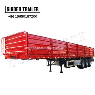 3 axles cargo transport drop side semi trailer for sale