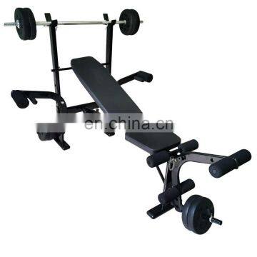 2021 Vivanstar ST6683 Folding Weight Lifting Gym Fitness Equipment Bench Press With Weights and Supine Board