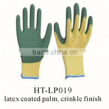 woven lined latex gloves