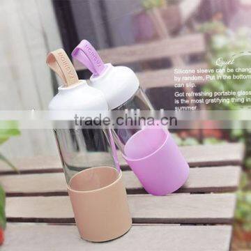 2015 Promotional Gift 520ml Single Wall glass Drinking Bottle