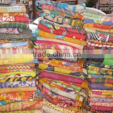 wholesale lots vintage Indian kantha quilts throws and blankets online discounted price from wholesaler and manufacturer