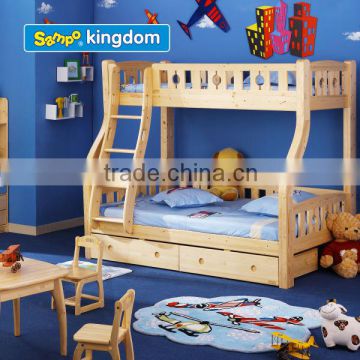 wooden double bunk bed for kids