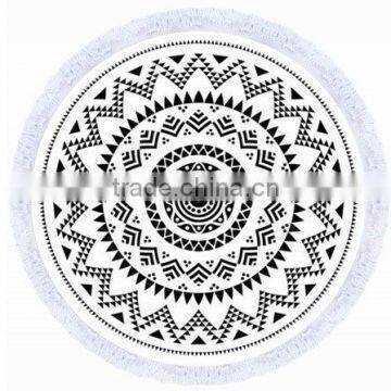 100% Velour Cotton Round Beach Towel Mandala Serviette Ronde