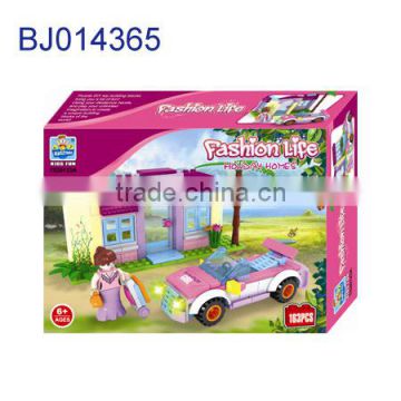 Lovely girls pink 3d block toy/ princess diy house toy