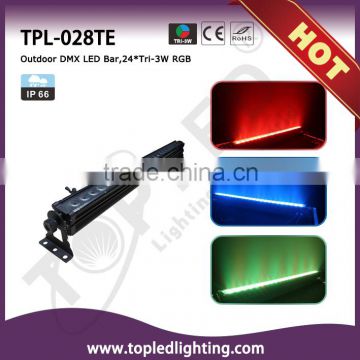 Hot Sale DMX LED Bar 24pcsx3W RGB LED Wall Washer IP66 Waterproof LED Wash Light