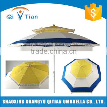 Custom high quality aluminum pole waterproof umbrella fabric beach umbrella