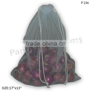 PP net draw string vegetable pouch