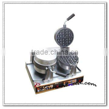 K504 Countertop 2 Heads Electric Rotary Waffle Baker