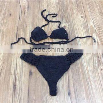 Hot selling Crochet 100% cotton bikini top with brazilian cuts