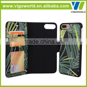 2 in 1 Printing Folio Flip case for iPhone 7 Plus detachable wallet phone case