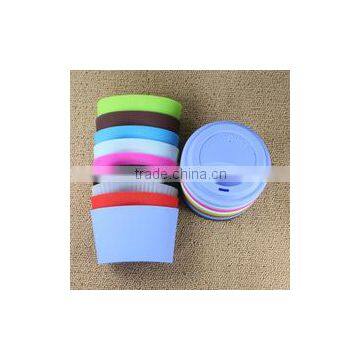 Customized silicone cup lid and sleeve