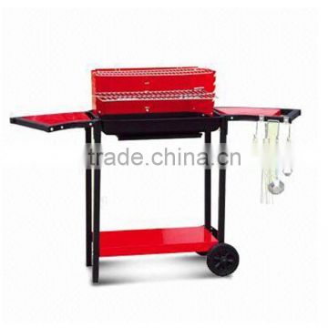 Red New design expanded metal bbq grill