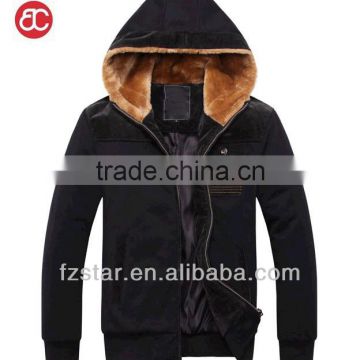 Men's Jacket with Faux Fur Hood PQ137