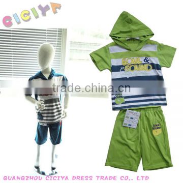 Latest 2015 child boys summer cotton design pyjamas short sleeve children pyjama