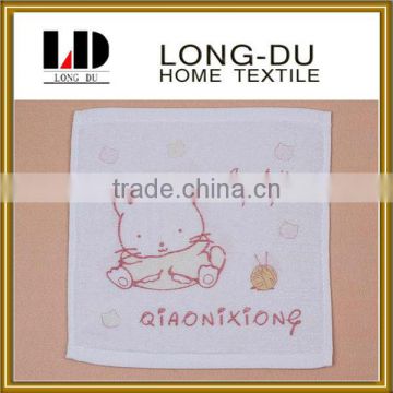 wholesale cheap cute cat pattern soft 100% cotton kid handkerchief