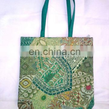 Indian Old saree patch work designer shoulder handbag