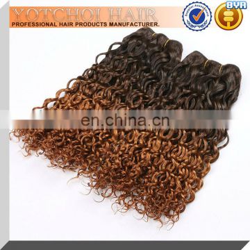 china wholesale omber color remy blonde curly hair extensions