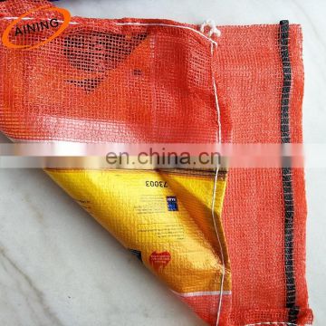 HDPE high strength vegetable Onions mesh bags with label for onions