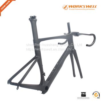 Workswell 2019 New Road Carbon Fiber Bicycle Frames,700C Aero Cycling Carbon Bike Frameset