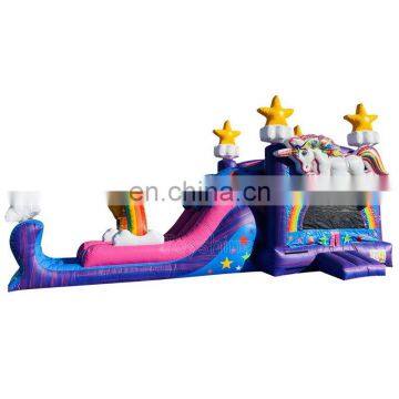 Colorful Unicorn Inflatable Bounce House Jumping Bouncy Castle Water Slide Bouncer