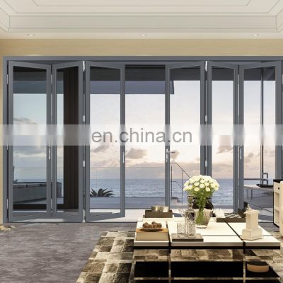 High quality aluminum folding doors tempered glass for indoor