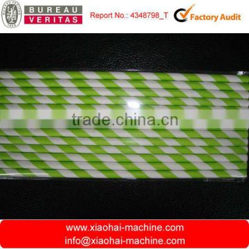 Green& White striped paper straws