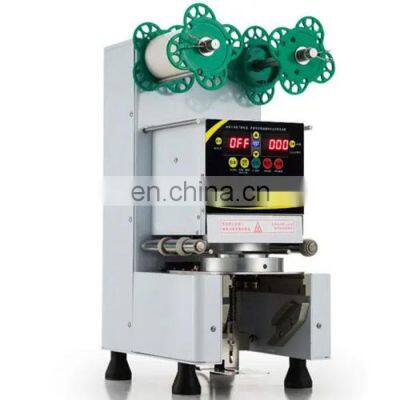 Automatic commercial tea shop equipment paper cup plastic cup milk beverage cup sealing machine