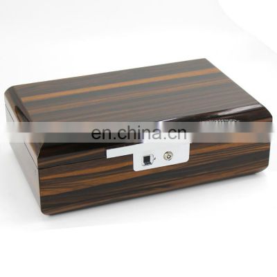 custom modern antique blank wholesale manufacturer fingerprint lock wood cigar box spanish cedar luxry wooden cigar humidor