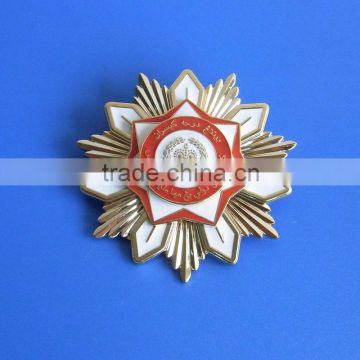 Russian design shining flower shaped brass medallions