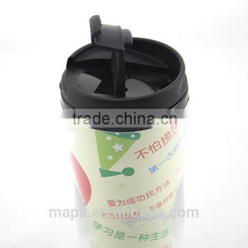 Plastic double wall travel mug with insert paper