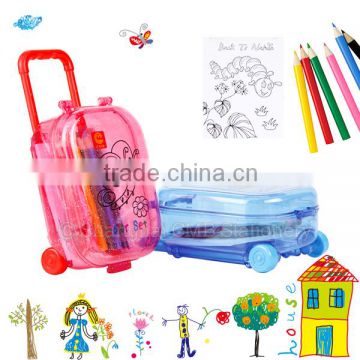 Educational coloring set funny trolley moveable art toy for kids