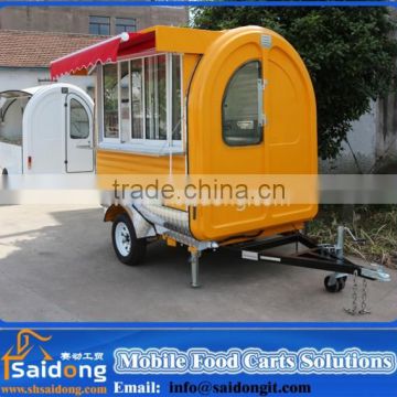 Unique design stainless steel Mobile food truck/hamburger cart trailer(CE approval)