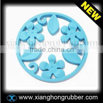 2011 Lastest design hot sale circular silicone coaster