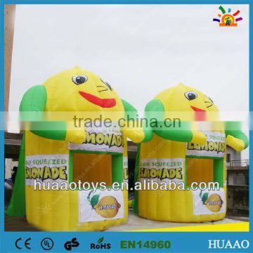 Best selling smiling face lemoande inflatable kiosks booth
