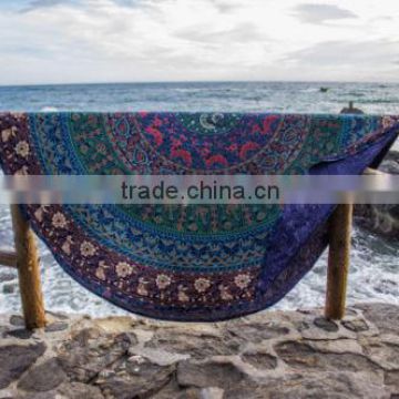 Indian Cotton Mandala Round Beach Throw Hippie Yoga Mat Bohemian Mandala Tapestry Table Cover