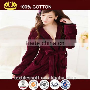 Factory wholesale luaury cotton sexy women bathrobe