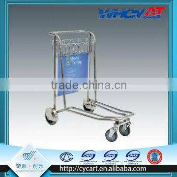 4 wheel stainless steel airport trolley for Japan