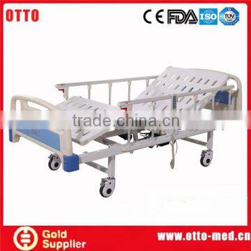 2 function electrical hospital bed with 5 inch luxury castors