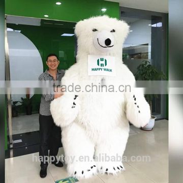 HI CE High quality polar bear inflatable mascot costume for adults