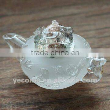 Natural Rock Crystal Teapot With Carved Designs