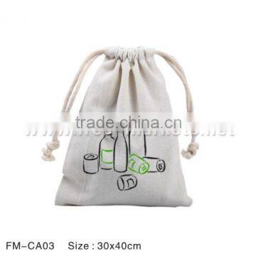 Reach audited reusable recycled drawstring bag canvas