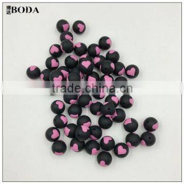 The fashionable beads Heart round bead silicone beads