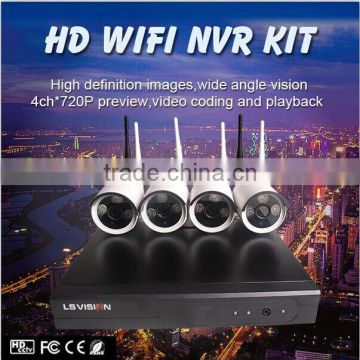 LS VISION IR Night Vision Economical 4CH 720P Camera wireless NVR Kit