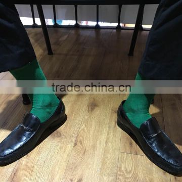 Haining GS custom high quality solid green men bamboo fiber socks