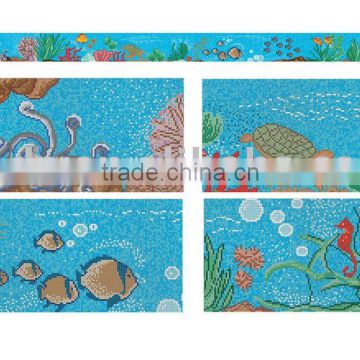 mosaic tiles with fish pattern